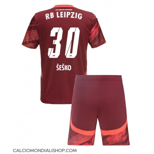 Maglie da calcio RB Leipzig Benjamin Sesko #30 Seconda Maglia Bambino 2024-25 Manica Corta (+ Pantaloni corti)